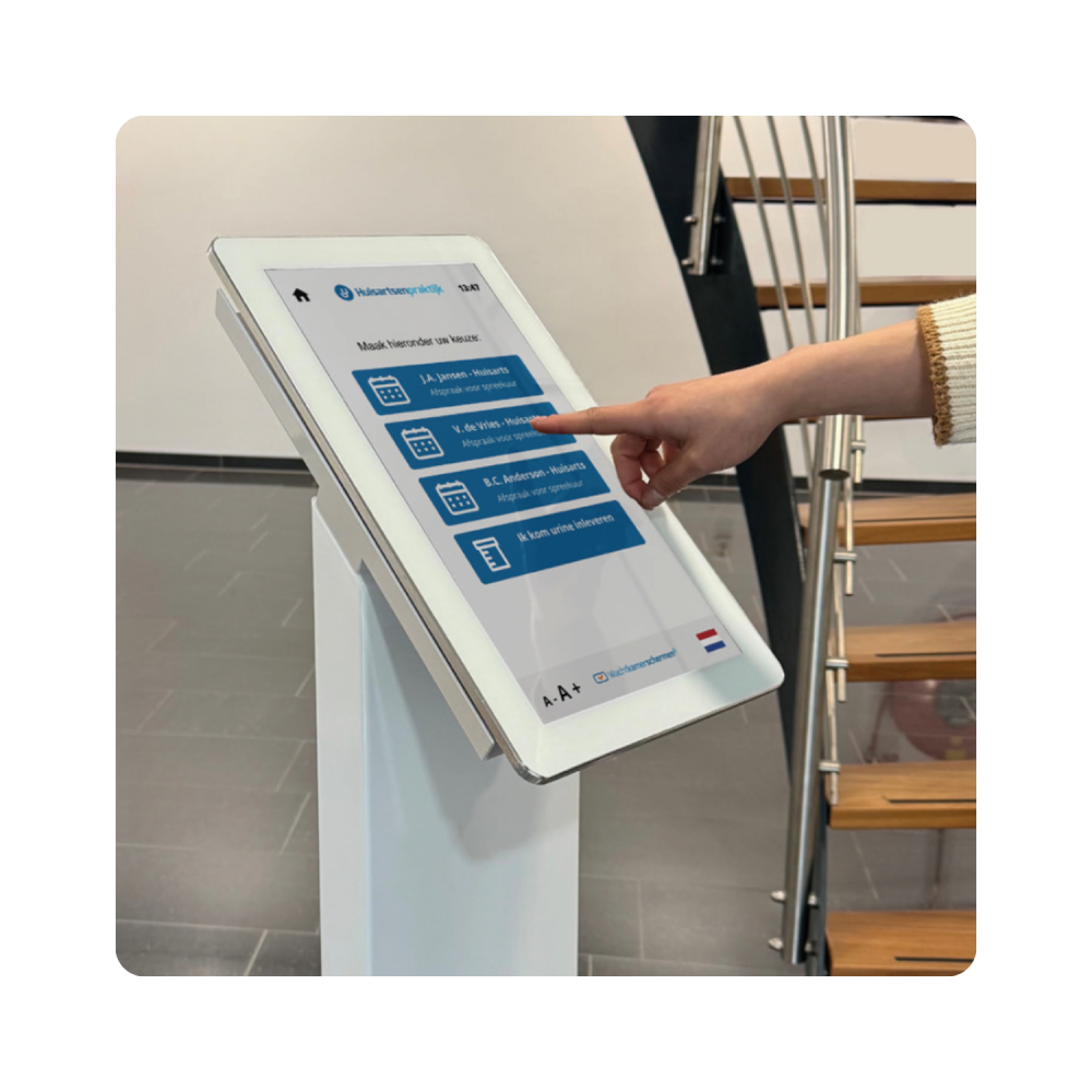 Standard registration kiosk at GP practice