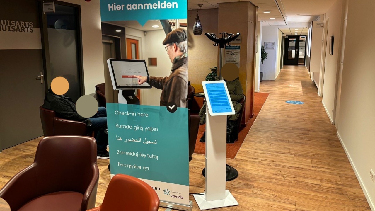 Waitingroom with registration kiosk